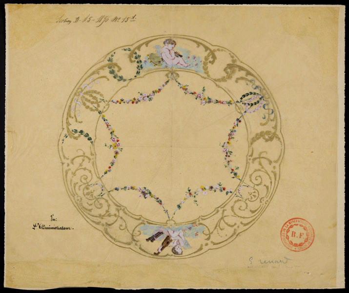 Assiette à bords chantournés, Émile Renard, 3e quart 19e siècle