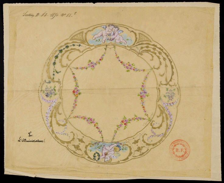 Assiette à bords chantournés, Émile Renard, 3e quart 19e siècle