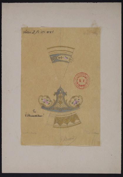 Elément décoratif [Assiette montée du service N°4], Émile Renard, 2e moitié 19e siècle