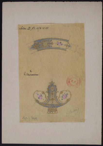 Elément décoratif [Jatte à fruits du service N°4], Émile Renard, 2e moitié 19e siècle