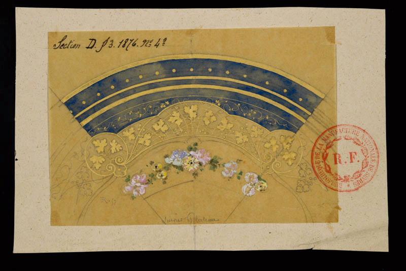 Elément décoratif [Plateau de sucrier du service Peyre], Émile Renard, 2e moitié 19e siècle