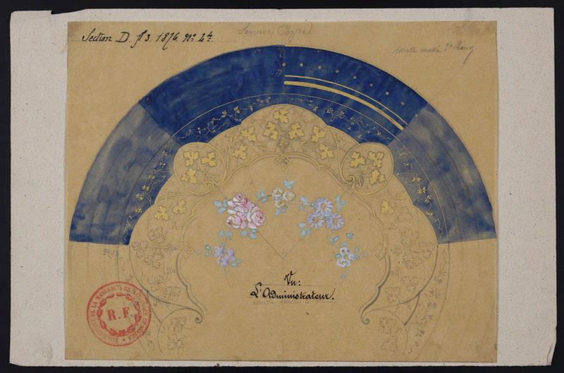 Elément décoratif [Assiette montée du service Peyre], Émile Renard, 2e moitié 19e siècle