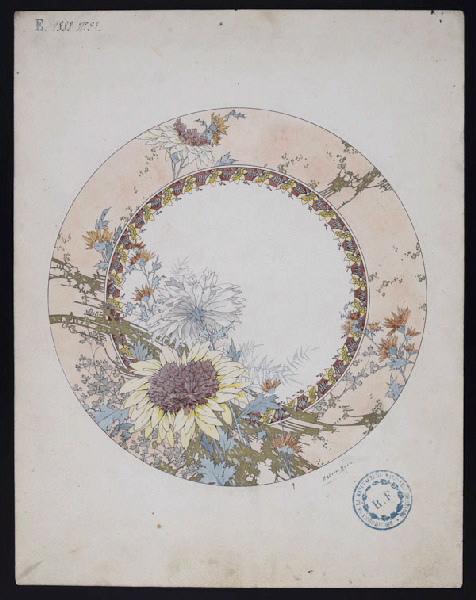 Eléments décoratifs [Assiette], Jules Auguste Habert-Dys, 1886