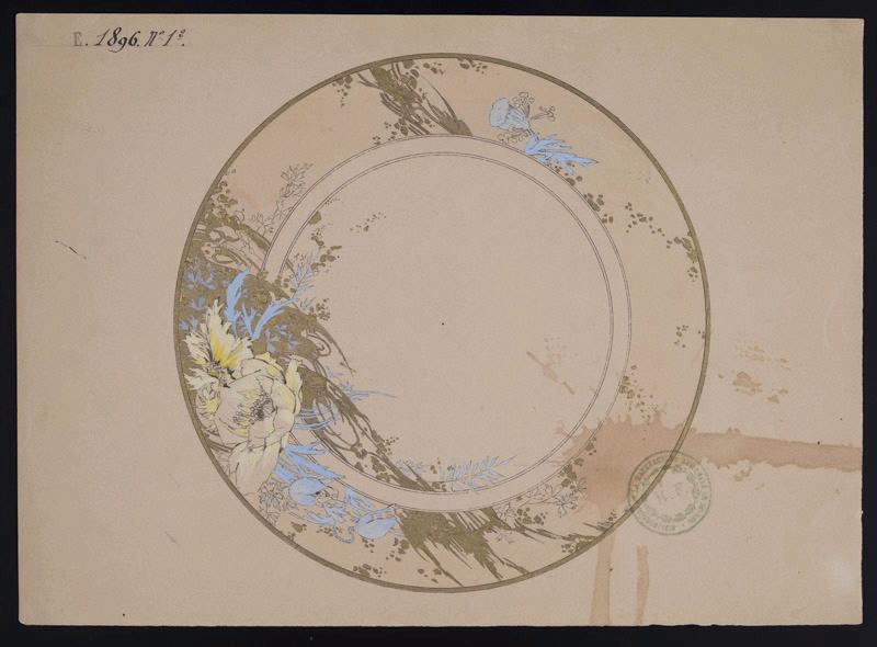 Eléments décoratifs [Assiette], Jules Auguste Habert-Dys, 4e quart 19e siècle