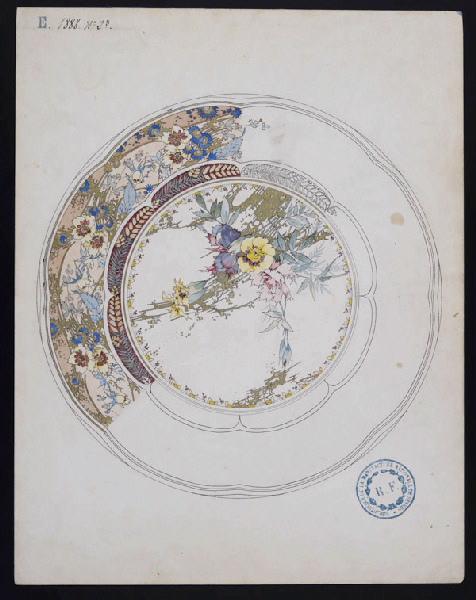Eléments décoratifs [Assiette], Jules Auguste Habert-Dys, 1886