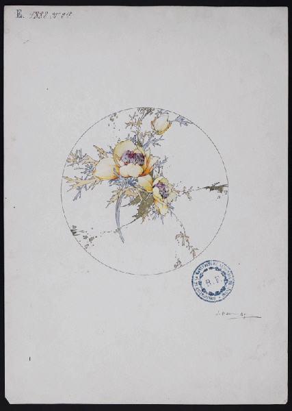 Eléments décoratifs [Assiette], Jules Auguste Habert-Dys, 4e quart 19e siècle