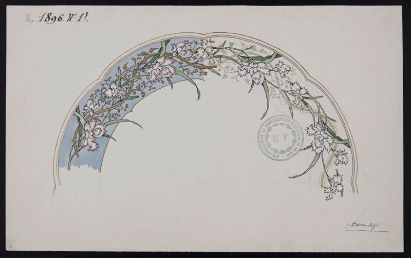 Eléments décoratifs [Assiette], Jules Auguste Habert-Dys, 4e quart 19e siècle