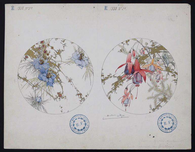 Eléments décoratifs [Assiette], Jules Auguste Habert-Dys, 1886