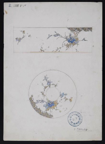 Eléments décoratifs [Tasse et soucoupe], Jules Auguste Habert-Dys, 4e quart 19e siècle