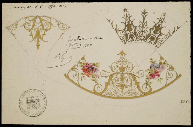 Eléments décoratifs [Jatte à fruits], Émile Renard, 1853