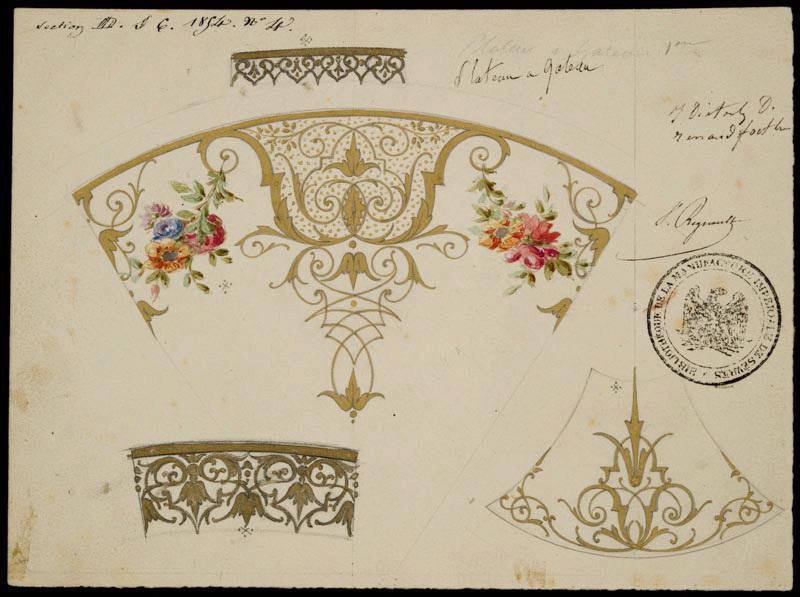 Eléments décoratifs [Plateau à gâteaux], Émile Renard, 1853