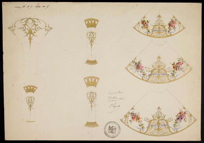 Eléments décoratifs [Assiettes montées], Émile Renard, 1853