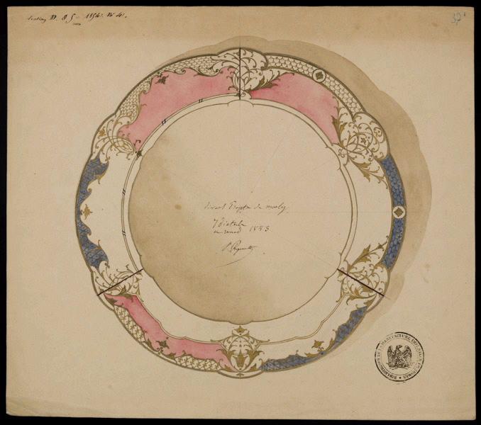 Elément décoratif [Assiette], Émile Renard, 1853