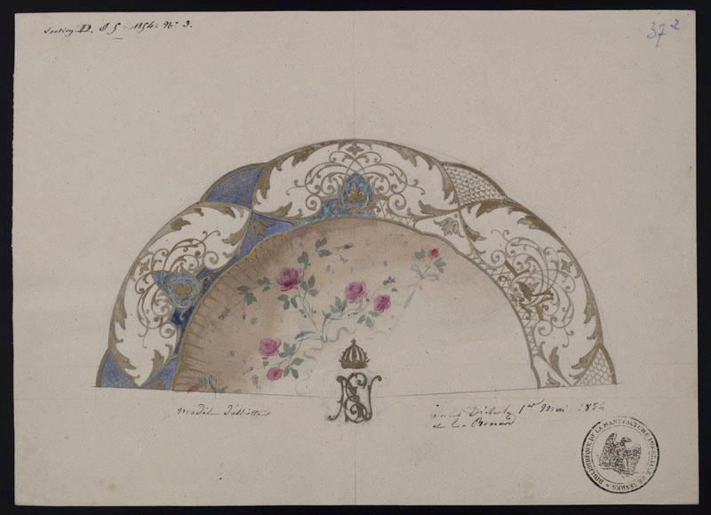 Elément décoratif [Assiette], Émile Renard, 1854