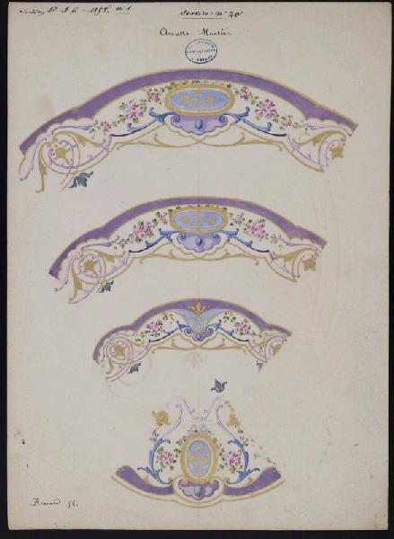 Eléments décoratifs [Assiette montée], Émile Renard, 1858