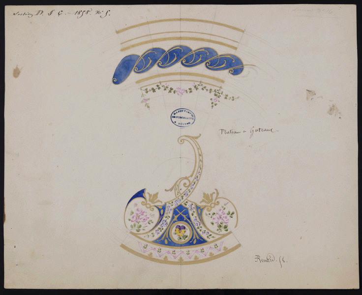 Eléments décoratifs [Plateau à gâteaux], Émile Renard, 1858