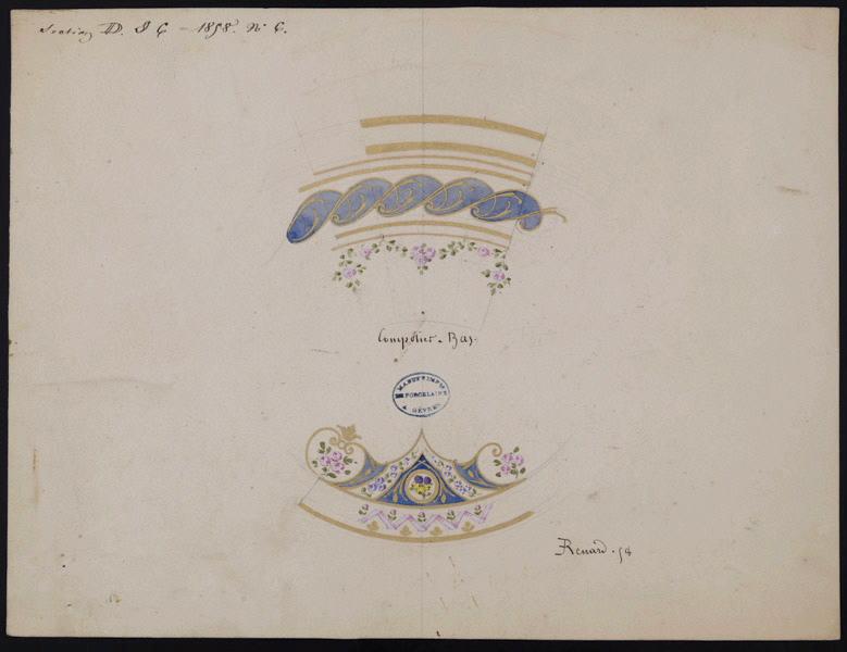 Eléments décoratifs [Compotier bas], Émile Renard, 1858