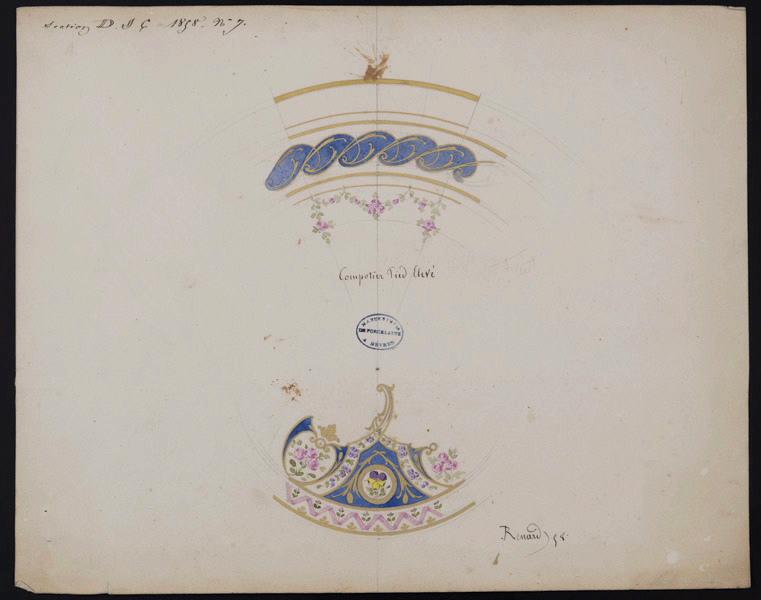 Eléments décoratifs [Compotier pied élevé], Émile Renard, 1858