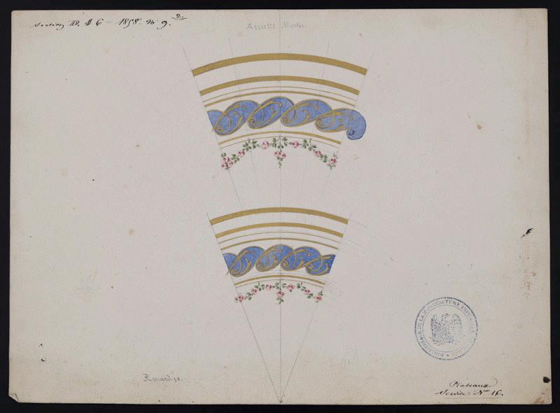 Eléments décoratifs [Assiette montée], Émile Renard, 1858