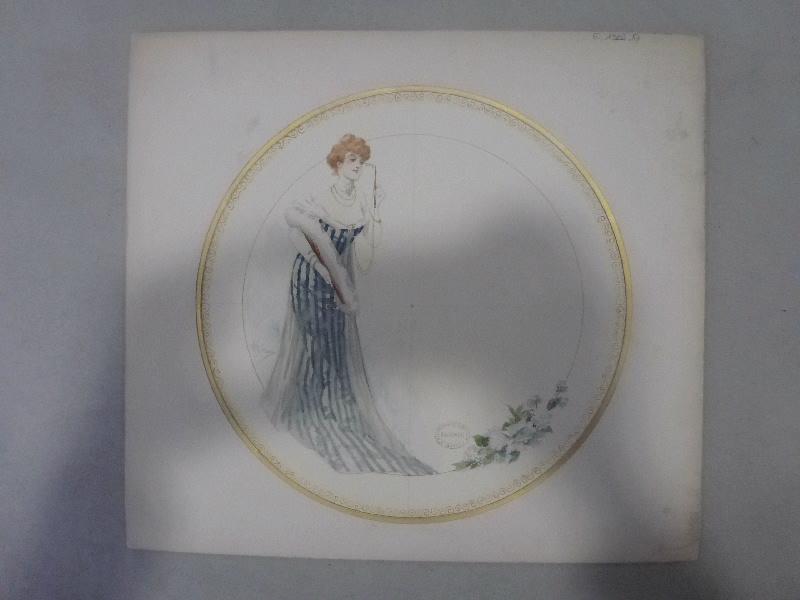 Assiette à dessert [Service Diane] ; Les Parisiennes, Albert Guillaume, 1902