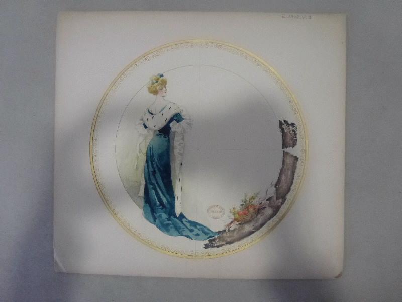 Assiette à dessert [Service Diane] ; Les Parisiennes, Albert Guillaume, 1902