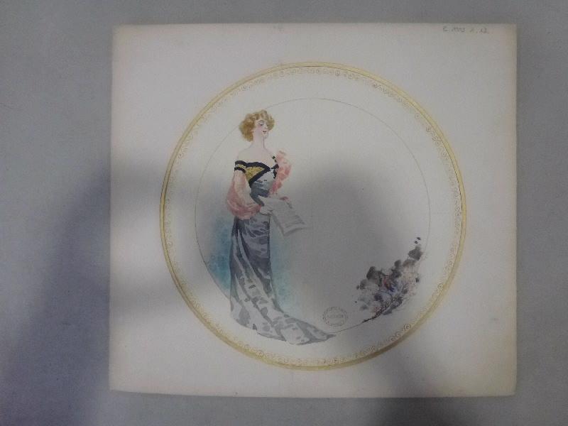 Assiette à dessert [Service Diane] ; Les Parisiennes, Albert Guillaume, 1902