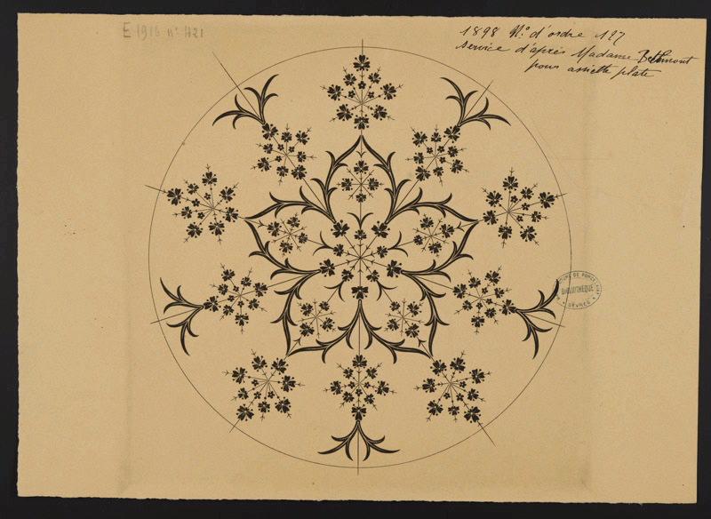 Eléments décoratifs [Assiette plate], Eugénie Bethmont, 1898