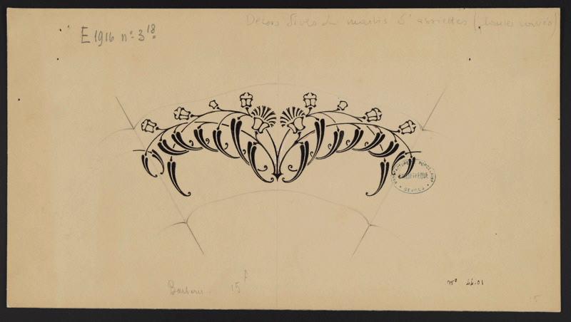 Eléments décoratifs [Marli d'assiette], Henri Barberis, 1901