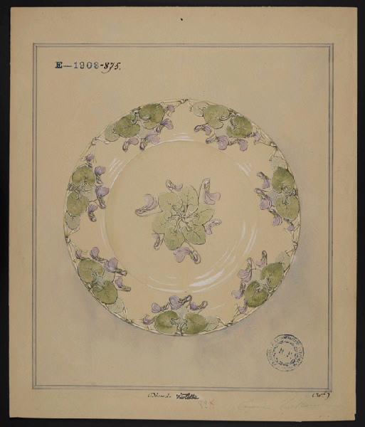 Elément décoratif [Assiette], Eugénie Bethmont, 1er quart 20e siècle