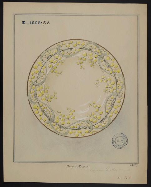 Eléments décoratifs [ Assiette], Eugénie Bethmont, 1er quart 20e siècle