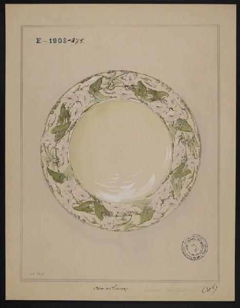 Eléments décoratifs [Assiette], Eugénie Bethmont, 1er quart 20e siècle