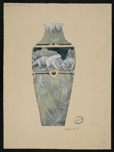 Vase d 'Alençon, Horace Désiré Bieuville, 1er quart 20e siècle
