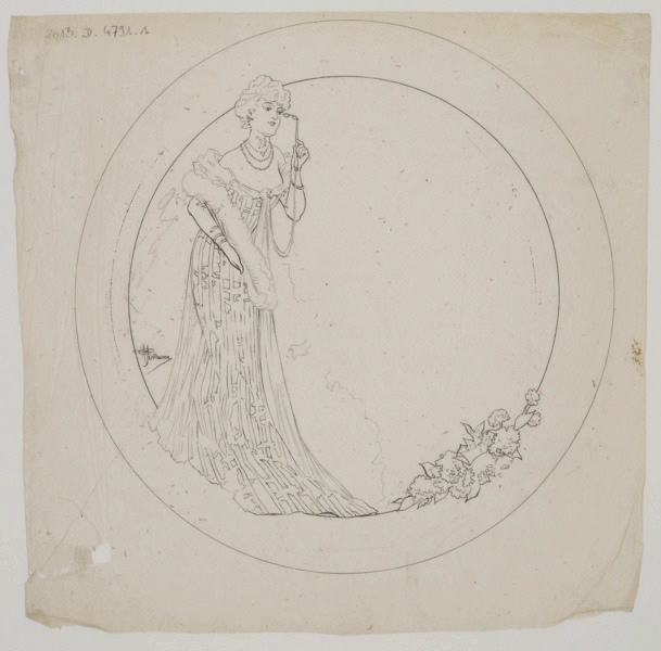 Assiette du service Diane ; Les Parisiennes, Albert Guillaume, 1902