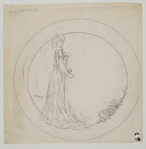 Assiette du service Diane ; Les Parisiennes, Albert Guillaume, 1902