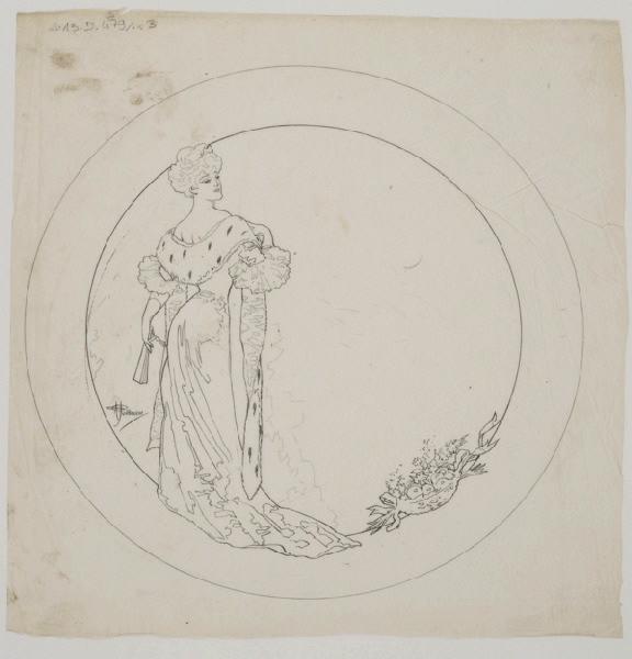 Assiette du service Diane ; Les Parisiennes, Albert Guillaume, 1902