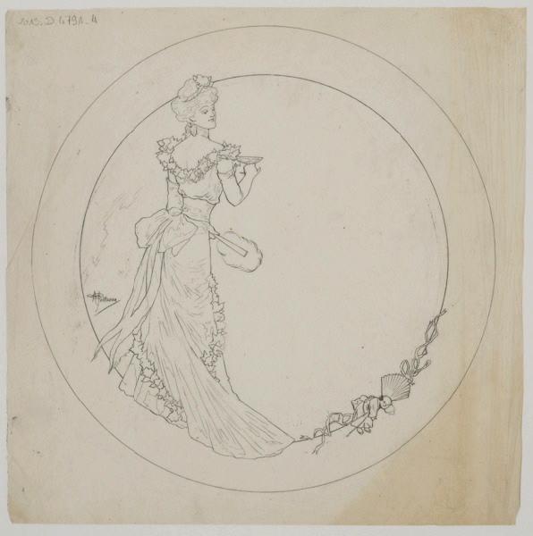 Assiette du service Diane ; Les Parisiennes, Albert Guillaume, 1902