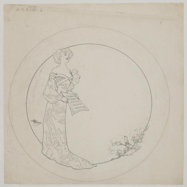 Assiette du service Diane ; Les Parisiennes, Albert Guillaume, 1902
