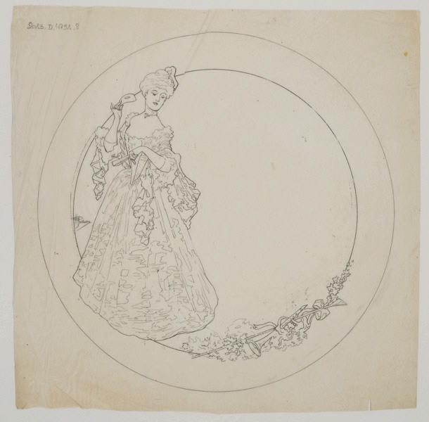 Assiette du service Diane ; Les Parisiennes, Albert Guillaume, 1902