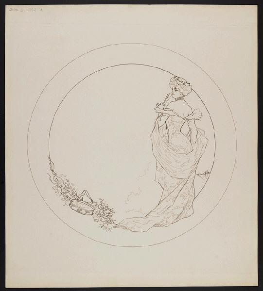 Assiette à dessert [Service Diane] ; Les Parisiennes, Albert Guillaume, 1902