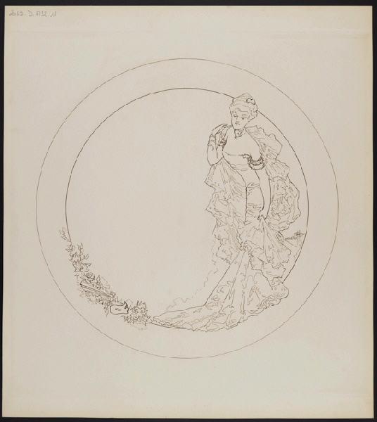Assiette à dessert [Service Diane] ; Les Parisiennes, Albert Guillaume, 1902