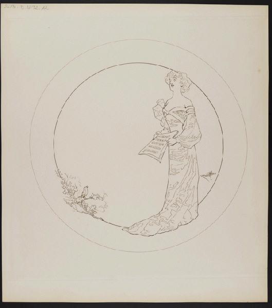 Assiette à dessert [Service Diane] ; Les Parisiennes, Albert Guillaume, 1902