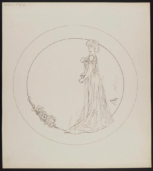 Assiette à dessert [Service Diane] ; Les Parisiennes, Albert Guillaume, 1902