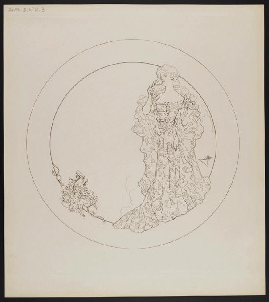 Assiette à dessert [Service Diane] ; Les Parisiennes, Albert Guillaume, 1902