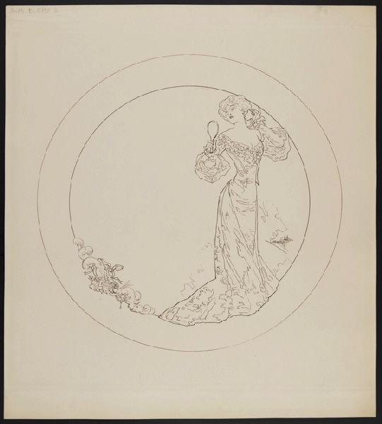 Assiette à dessert [Service Diane] ; Les Parisiennes, Albert Guillaume, 1902