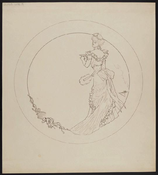 Assiette à dessert [Service Diane] ; Les Parisiennes, Albert Guillaume, 1902