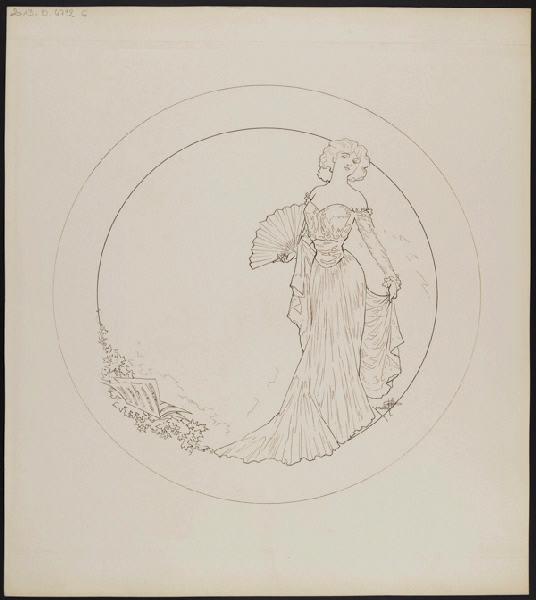 Assiette à dessert [Service Diane] ; Les Parisiennes, Albert Guillaume, 1902