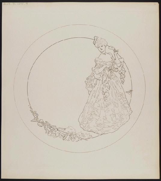 Assiette à dessert [Service Diane] ; Les Parisiennes, Albert Guillaume, 1902