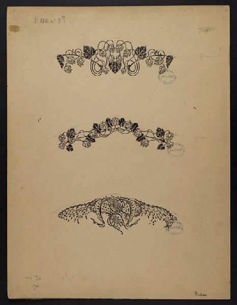 Eléments décoratifs [Marli d'assiette], Henri Barberis, 1900