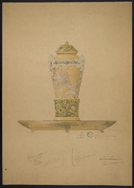 Vase sur plat, Horace Désiré Bieuville, 1910