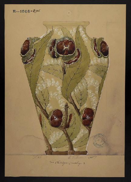 Vase chataigne, Eugénie Bethmont, 1er quart 20e siècle